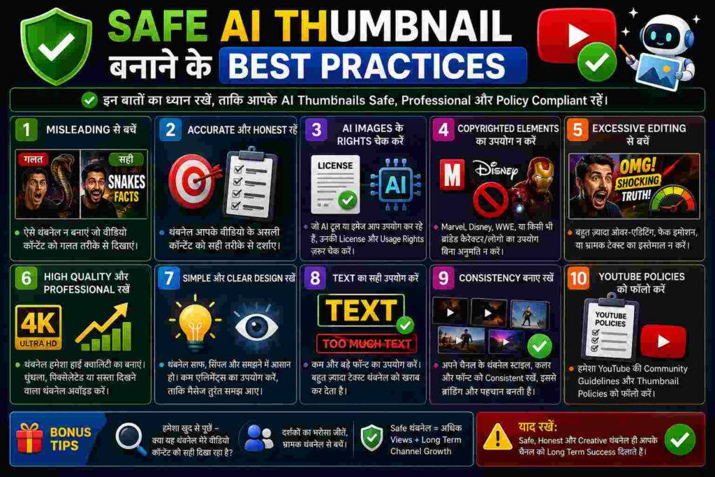 Safe AI Thumbnail बनाने के Best Practices